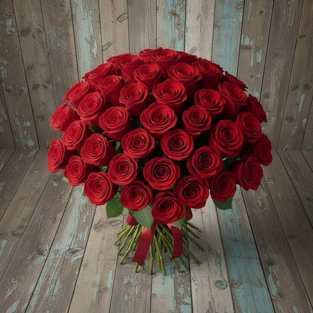 Букет 55 Красных роз Фридом в Красавино