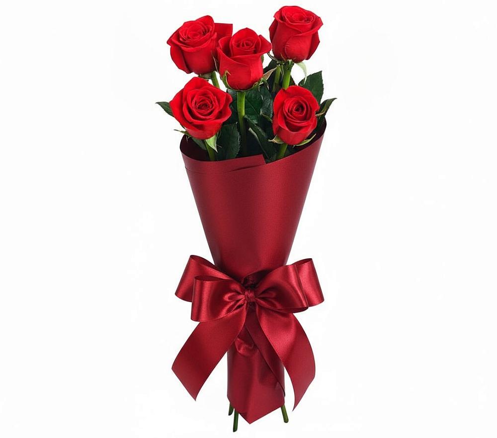 Букет 5 Красных роз Эдлесс Лав в Красавино
