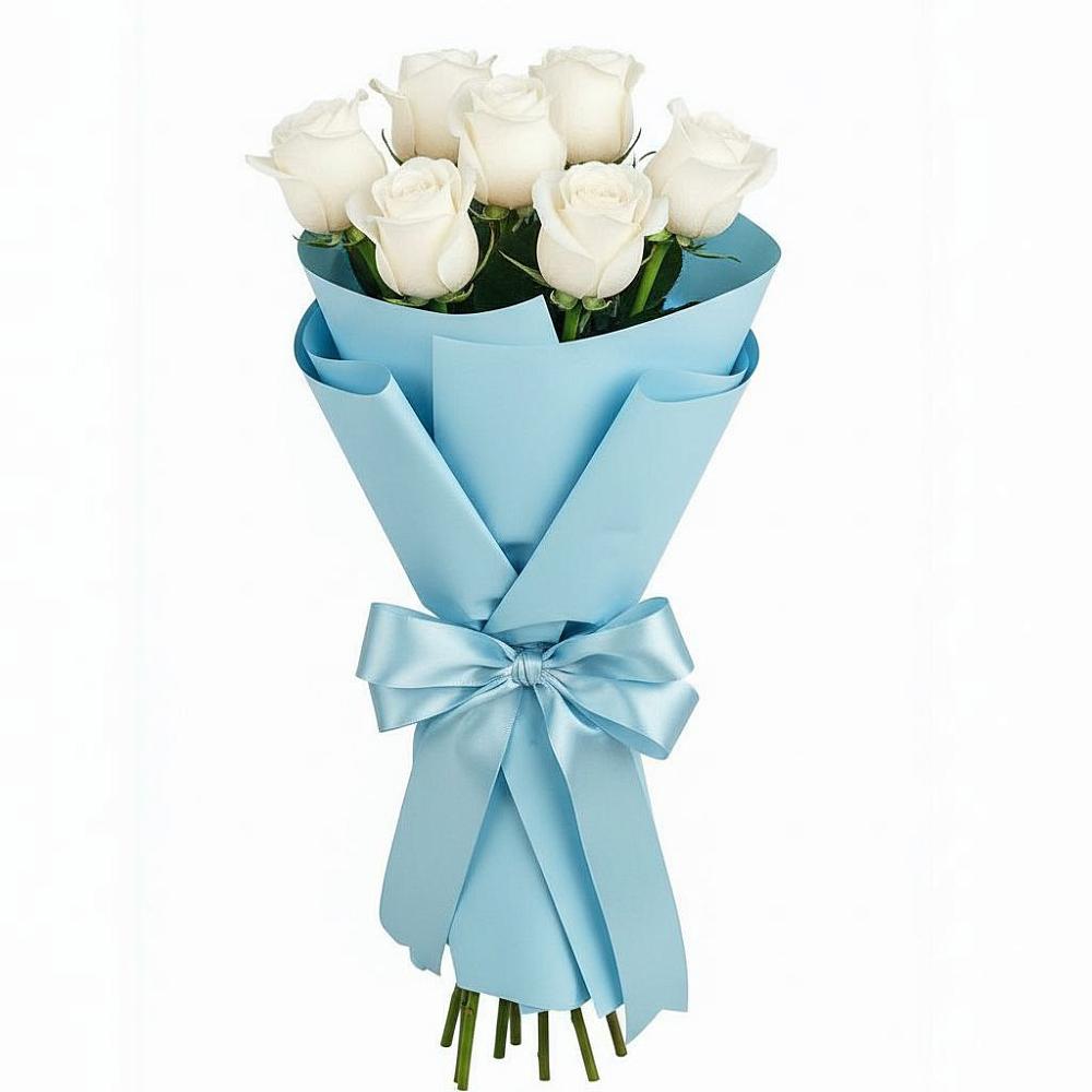 Букет 7 белых роз Проуд в Красавино