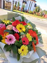 Букет цветов из:  Герберы #REPLACE_PRED# Красавино