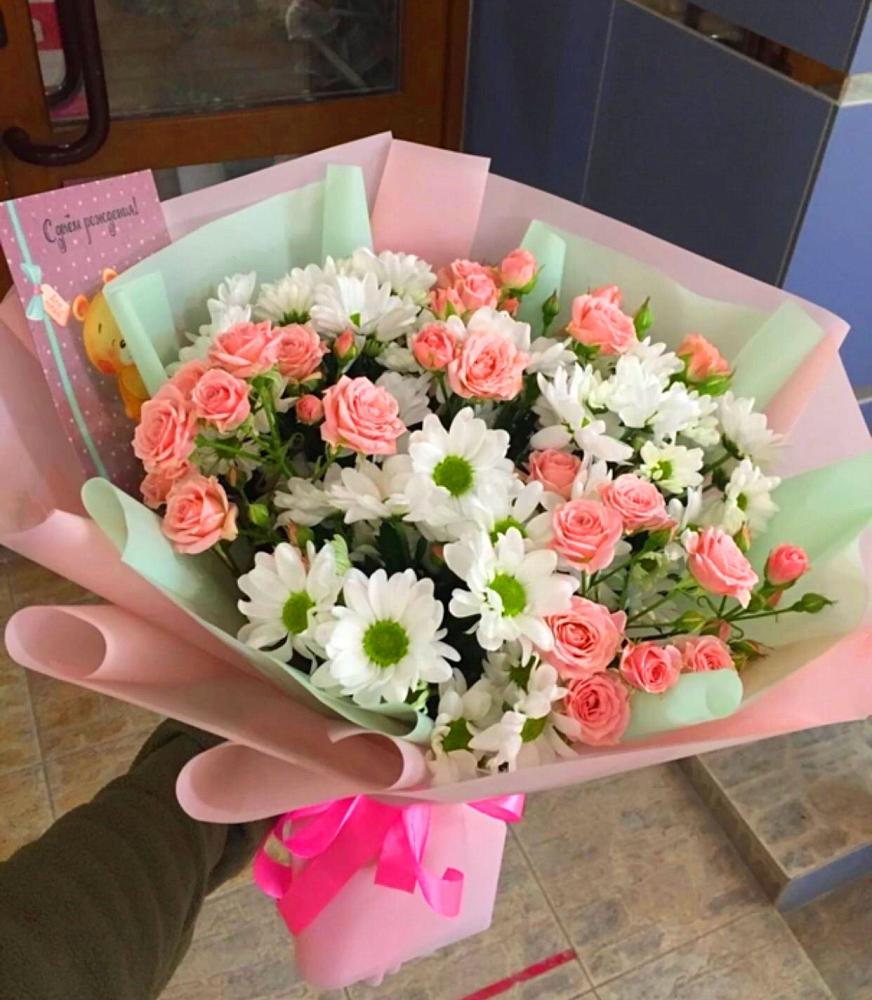 Букет цветов из: Розы и Хризантемы в Красавино