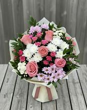 Букет цветов из:  Альстромерии, Гвоздики, Розы и Хризантемы #REPLACE_PRED# Красавино