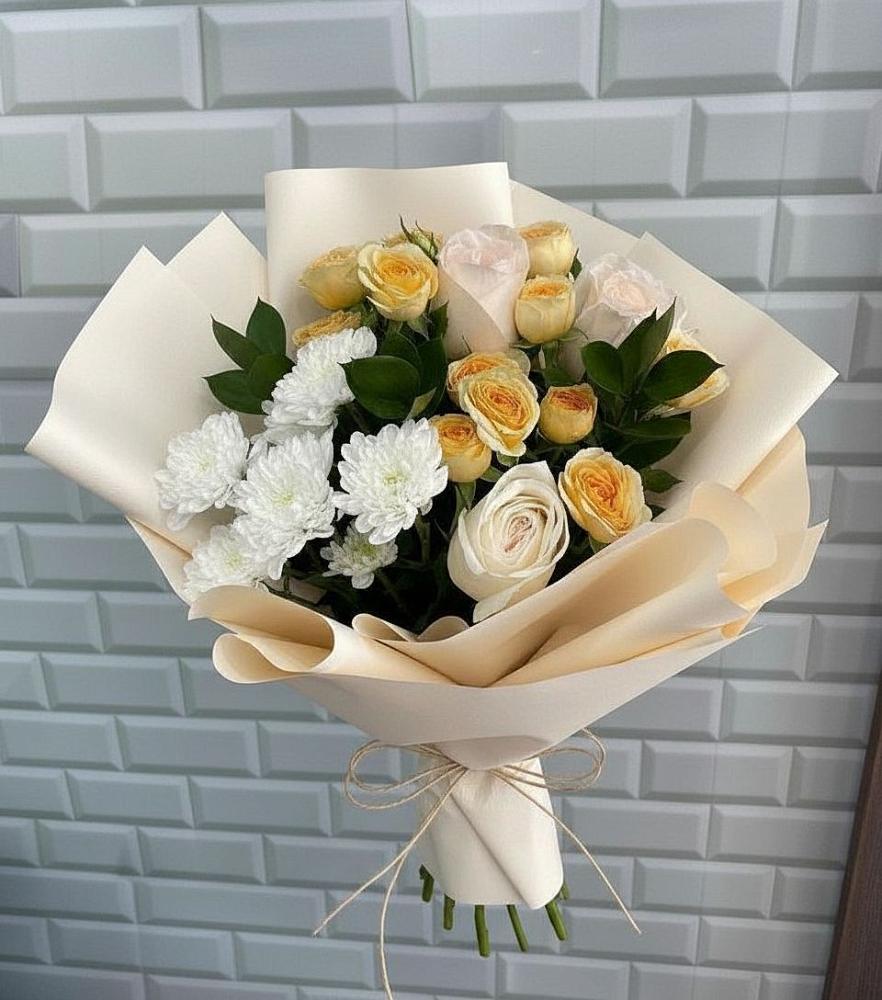 Букет цветов из: Розы и Хризантемы в Красавино