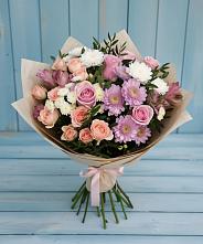 Букет цветов из:  Хризантемы, Розы и Альстромерии в Красавино