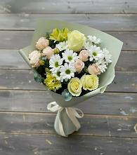 Букет цветов из:  Альстромерии, Розы и Хризантемы в Красавино