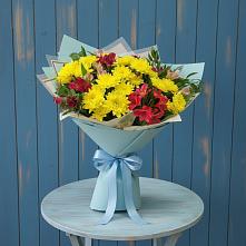 Букет цветов из:  Альстромерии и Хризантемы в Красавино