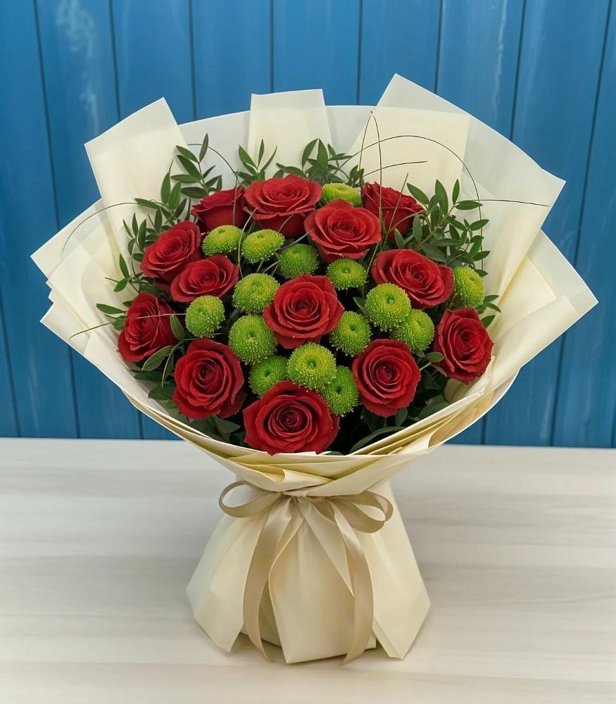 Букет цветов из: Розы и Хризантемы в Красавино